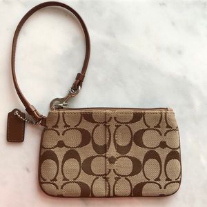 Coach Signature Jacquard Canvas Wristlet